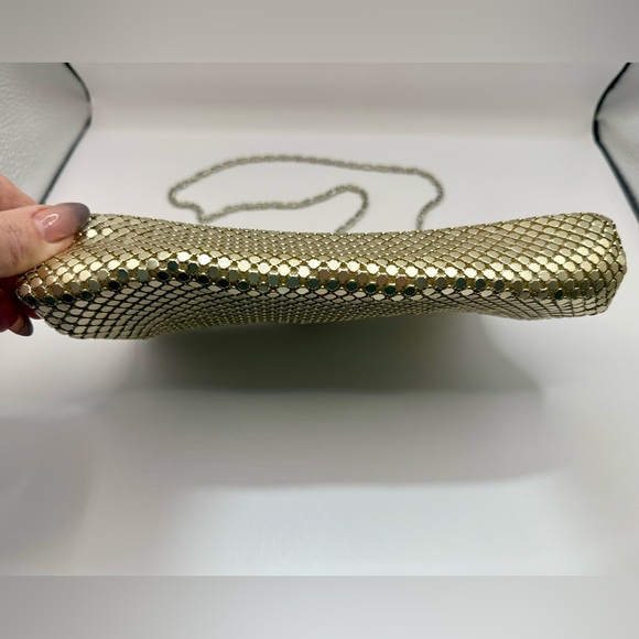LuLu Townsend Gold Silver Matte Mesh Evening Convertible Clutch Bag Purse - Picture 4 of 10